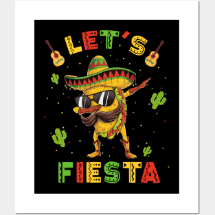 Let's Fiesta Taco Cinco De Mayo Boys Men Kids Mexican Party Posters and Art